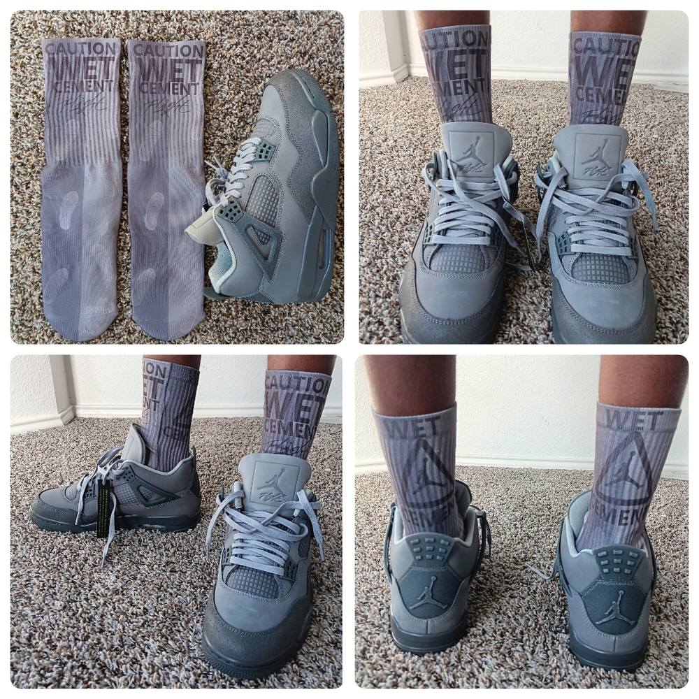 Jordan 4 wet cement socks